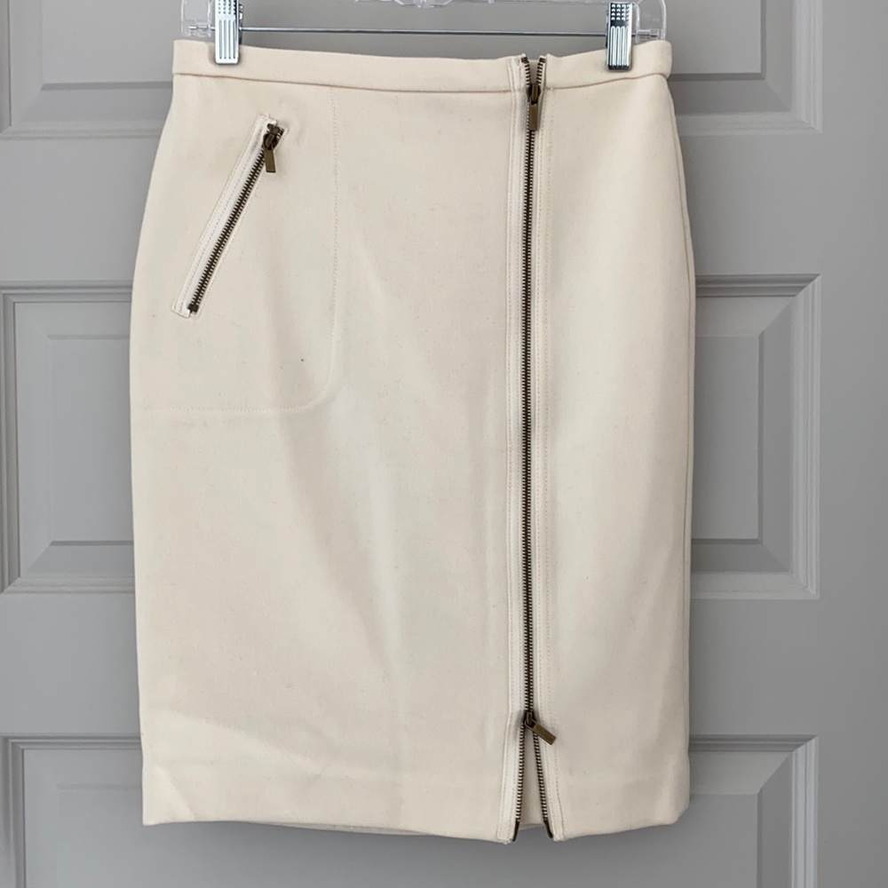 J Crew cream pencil skirt